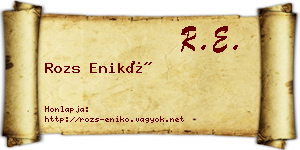 Rozs Enikő névjegykártya